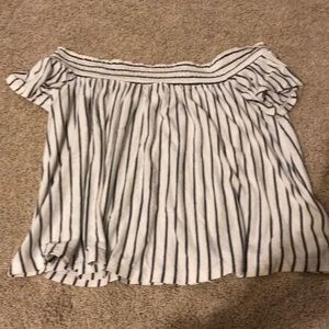 White and grey sleeveless top from American Eagle